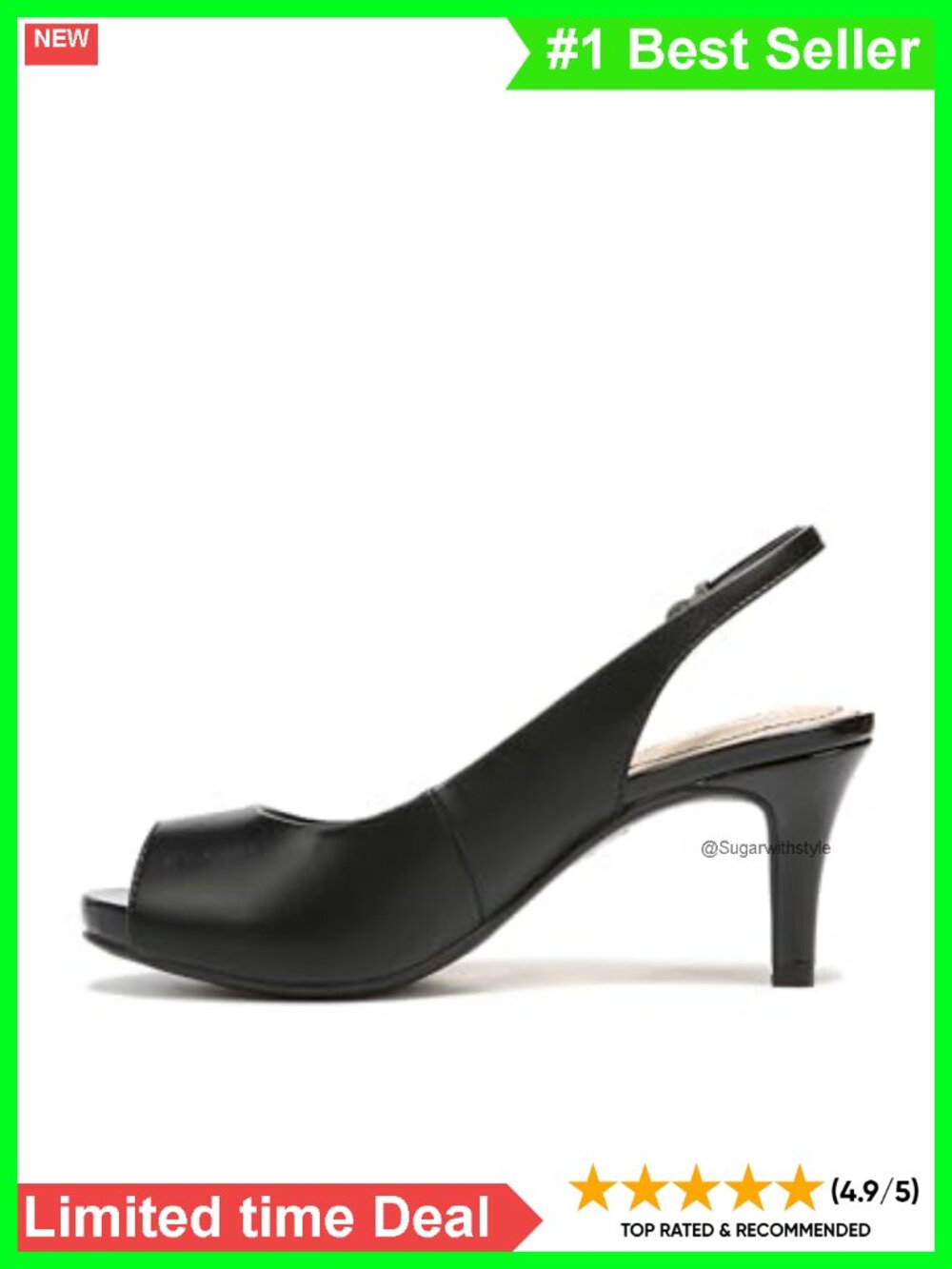 Peep-Toe Slingback Pump Concealed Platform Soft System Comfort Heel